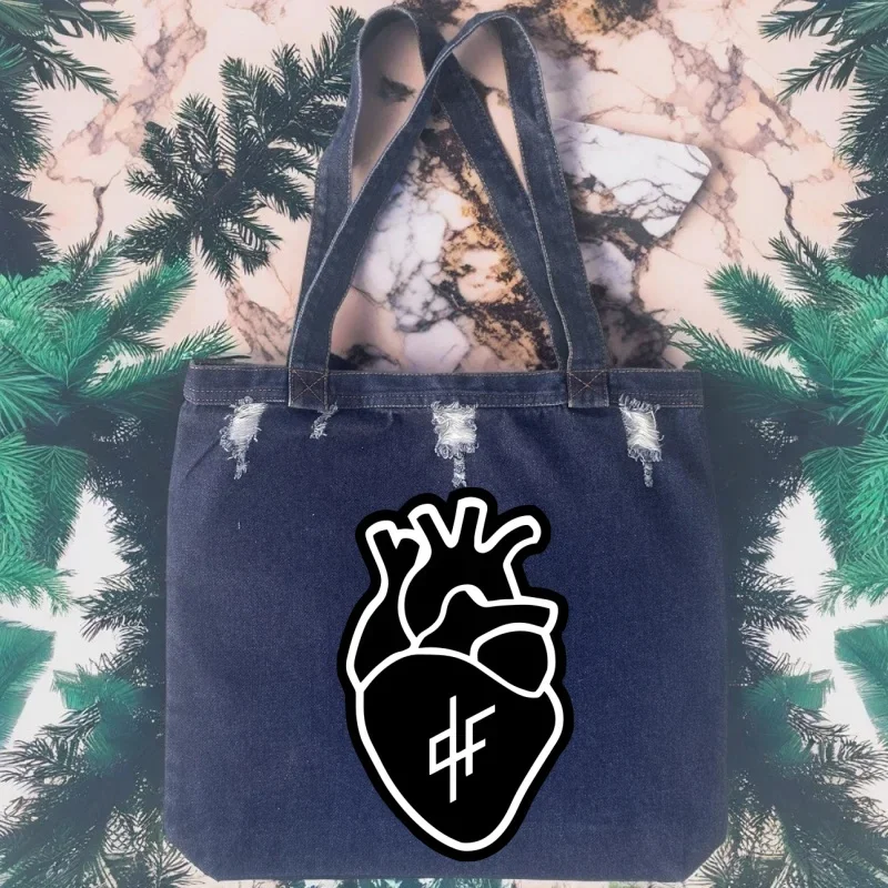 

Le Monde Chico Album PNL Rapper Women Shoulder Large Capacity Denim Tote Bag Solid Color Female Commuter Handbag Crossbody Bags