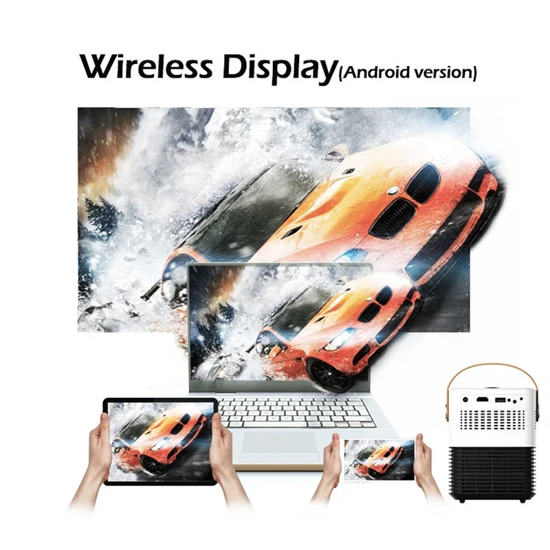 Мини-проектор Vivicine светодиодный, карманный проектор для домашнего кинотеатра с HDMI USB, видеопроектор с опцией Android Bluetooth