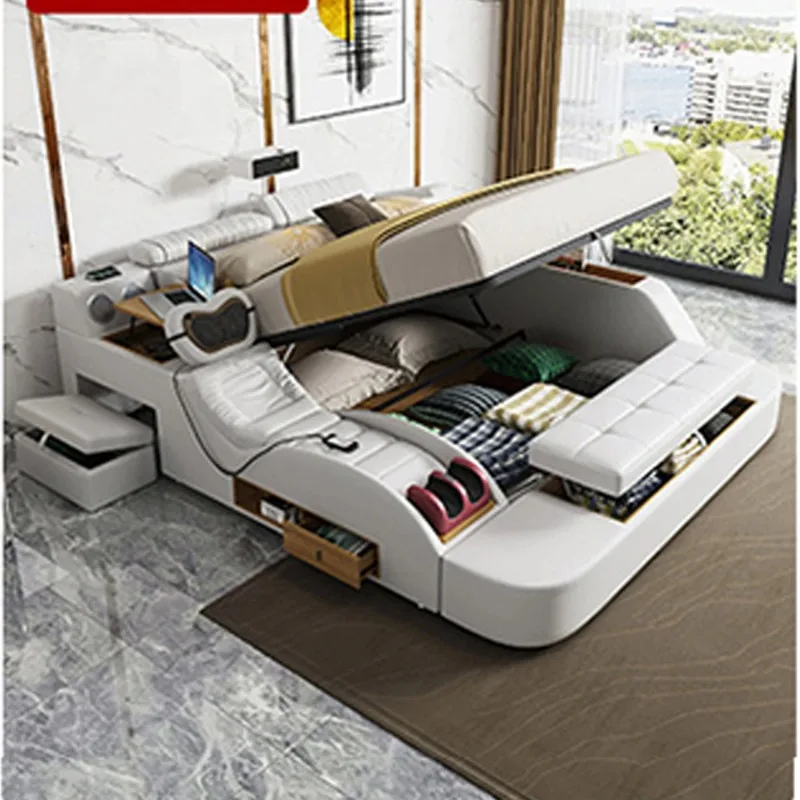 

Modern MULTIFUNCTIONAL Tech SMART BED 2 People | FUTURISTIC FURNITURE | Ultimate Massage Tatami Genuine Leather Beds