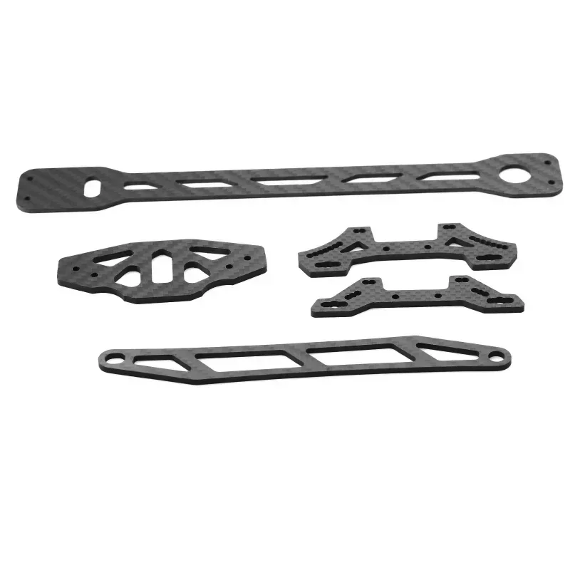 5 pz In Fibra di Carbonio Torre Shock Piastra Della Batteria Secondo Piano Bordo Piastra Paraurti per Tamiya TT02 TT-02 1/10 RC Auto parti di aggiornamento