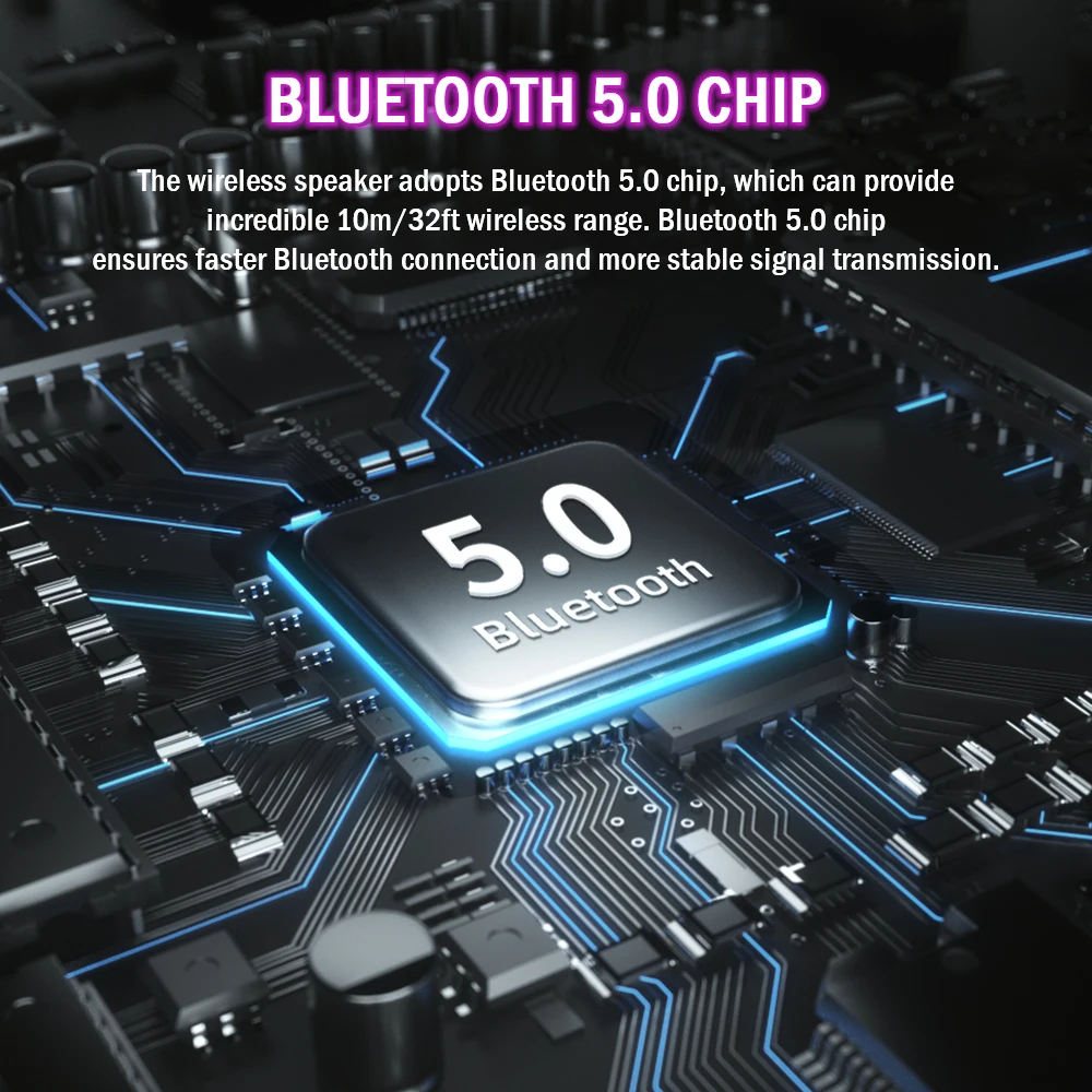 Haut-parleur Bluetooth 5.0, 20W, VTIN, avec micro, Portable, pour l'extérieur, sans fil, basses lourdes, son stéréo, caisson de basses