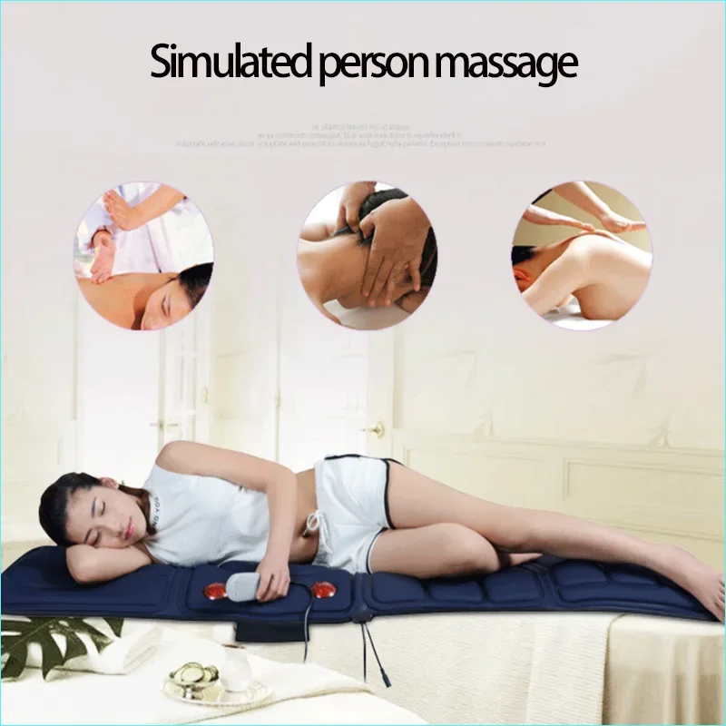 New Electric Full Body Massage Pad 9 Vibration Motor Foldable Far Infrared Heating To Reduce Back Fatigue Back Mattress
