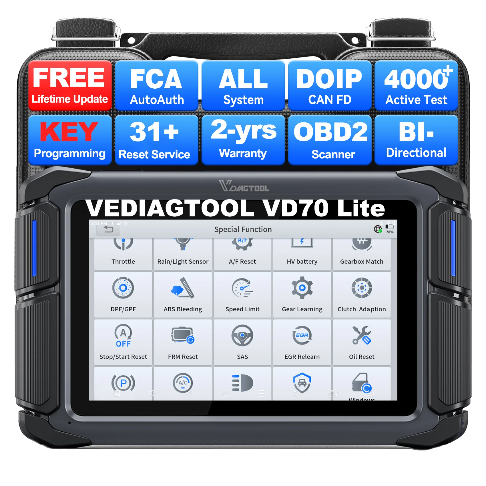 EU Stock VDAIGTOOL VD70Lite Automotive Scanner Automotriz Profesional Bi-directional Diagnostic Machines for Cars Free Update
