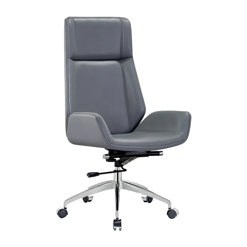 Custom Modern Best Ergonomic Gray Genuine Leather Conference Visitor Meeting Guest Conference Room Office Chairs