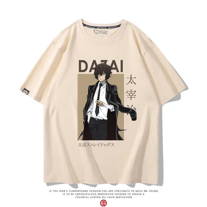 New Anime Nakahara Chuuya Dazai Osamu Cosplay Printed Short Sleeve T-Shirt Casual Tee Fashion Vintage Shirts Versatile in Summer