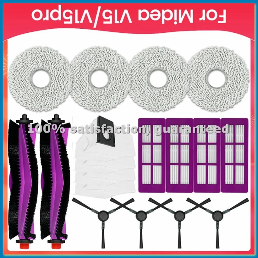 

18PCS Vacuum Cleaner Brush Dust Bag Filter and Mop Cloth Set for V15 V15pro Vacuum Cleaner Replacement Parts-A69M