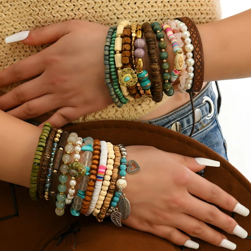 

New Arrival 24-Strand Layered Bead Bracelet for Women, Bohemian Style Bracelet