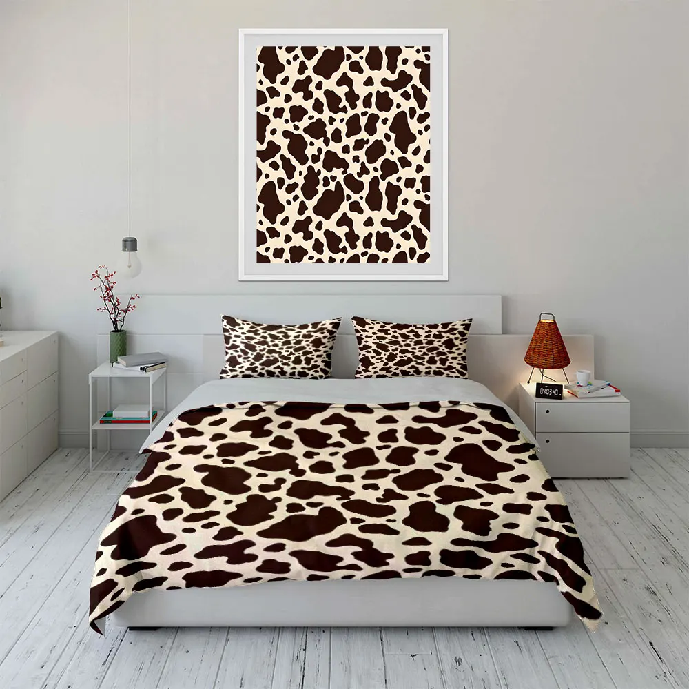 Cow Pattern Background Print Soft Comfortable Duvet Cover Bedding Set Included 1*Duvet Cover  2*Pillowcases Luxury gifts