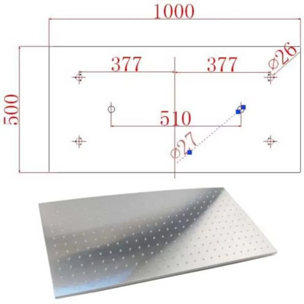 500x1000 mm Luxury Bathroom Large Rainfall Shower Head Massage Body Jets 4 Inch Thermostatic 4 Ways Mixer + Folding Spout
