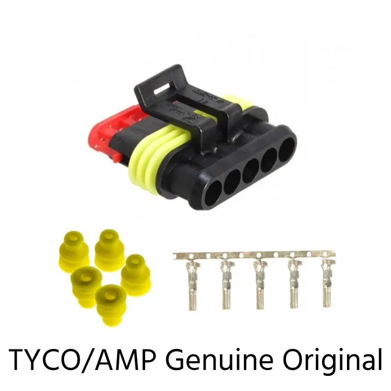 

282107-1/282089-1 Водонепроницаемый 5-контактный разъем TE/TYCO AMP Superseal 1.5 мм (штекер и гнездо) с клеммами, оригинальный водонепроницаемый штекер