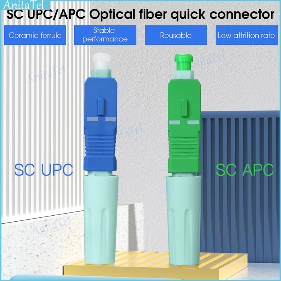 

SC APC/SC UPC Optical Fiber Quick Connector FTTH Tool Cold Connector Tool Fiber Optic Fast Connector SM Single-Mode