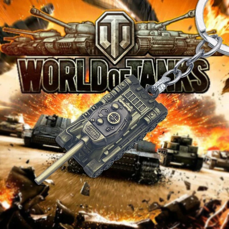 WOT World Of Tanks Keychain 46G Heavy Punk Weapon 3D Tank IS Series Keychains Key Chain Rings For Men Car Holder Keys llaveros