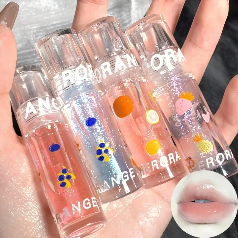 Lucidalabbra a specchio luccicante Lucidalabbra glitter Olio per labbra trasparente Idratante a lunga durata Rossetto trasparente Trucco Cosmetici per la cura della pelle