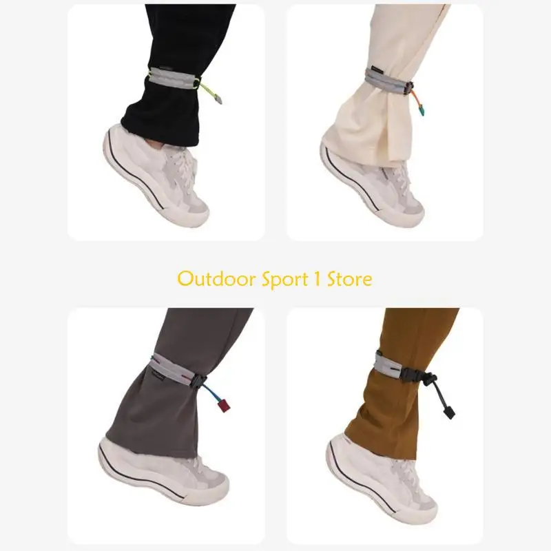 A0KA 2Pcs Reflective Cycling Trouser Strap Elastic Cord with Cord Lock for Cycling