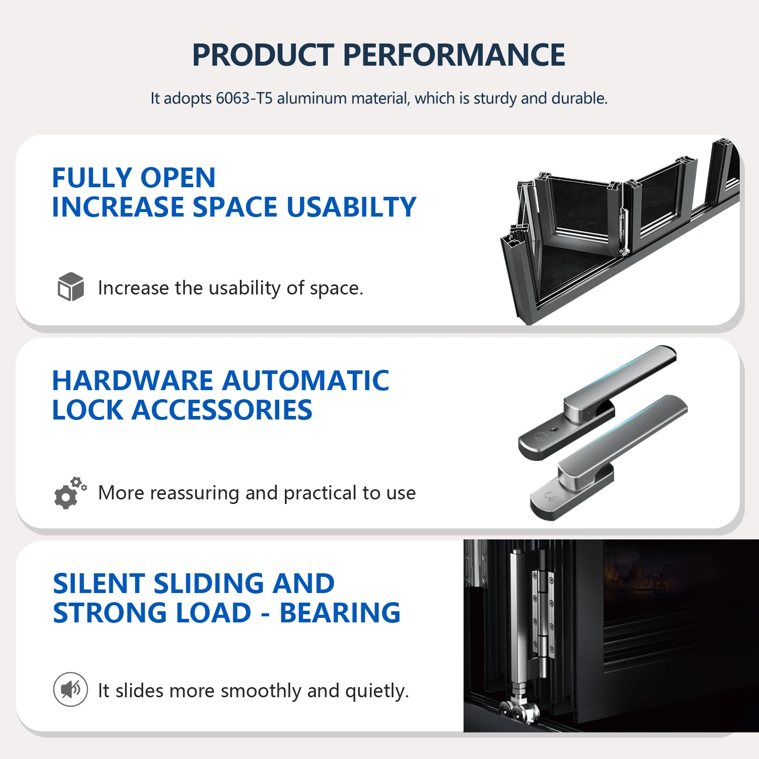Frameless Accordion Terrace Folding Aluminium Glass Doors for Interior Partition Wall folding door