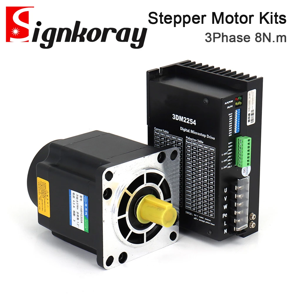 SignkoRay 8N.m 3Phase Stepper Motor Driver Kits 110BY Series 4.3A 220V 3DM2254+110BYG350A