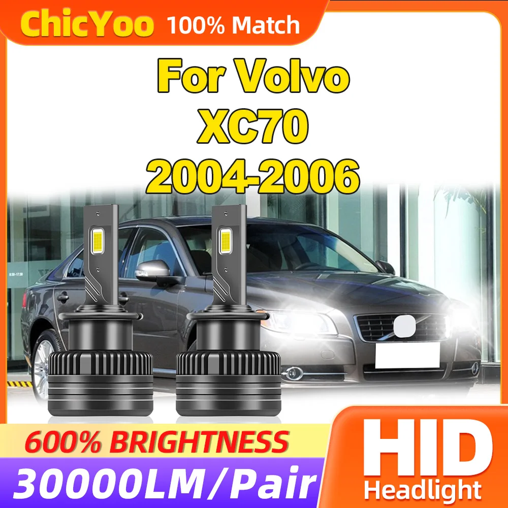 

30000LM HID Xenon Headlamp Bulbs 120W Turbo Auto Headlamp Bulbs 6000K White 12V LED Car Lights For Volvo XC70 2004 2005 2006