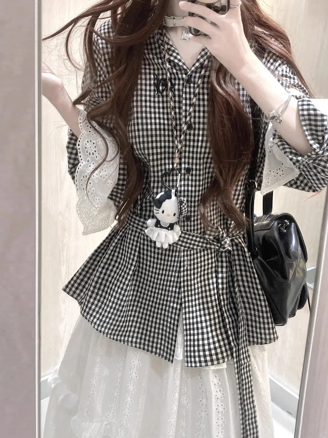 

Женская весенняя офисная блузка с длинным рукавом, утягивающая талию, с эффектом тай-дай, в корейском стиле, из смесового хлопка, для делового гардероба