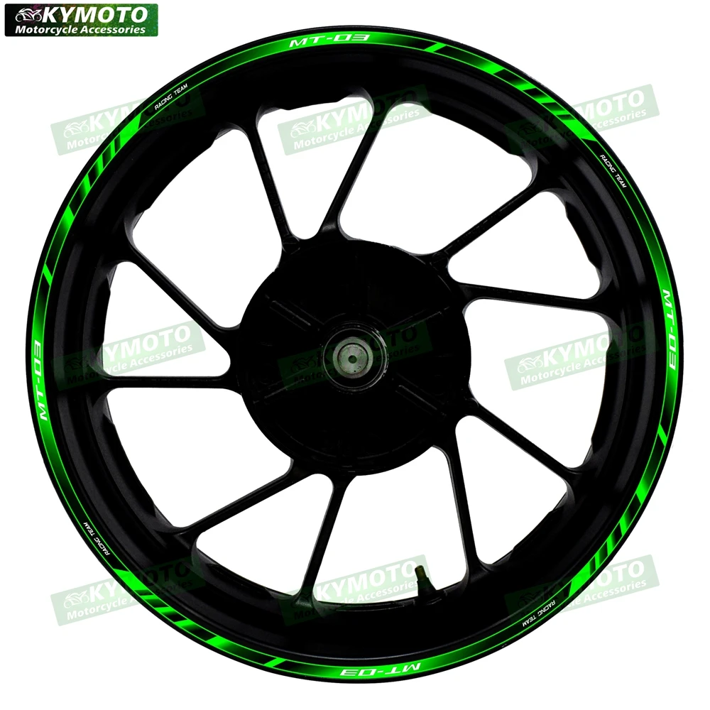 สติ๊กเกอร์ตกแต่งล้อรถมอเตอร์ไซค์ MT-03 MT03 ขนาด 17 นิ้ว สำหรับล้อหน้าและล้อหลัง แบบสะท้อนแสง