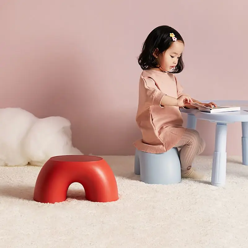 Rainbow Shape Stool Small Bench Learning Stool Plastic Game Seat, Anti-Skid Bathroom Stool Seat, Non-Slip Shoe Changing Stool