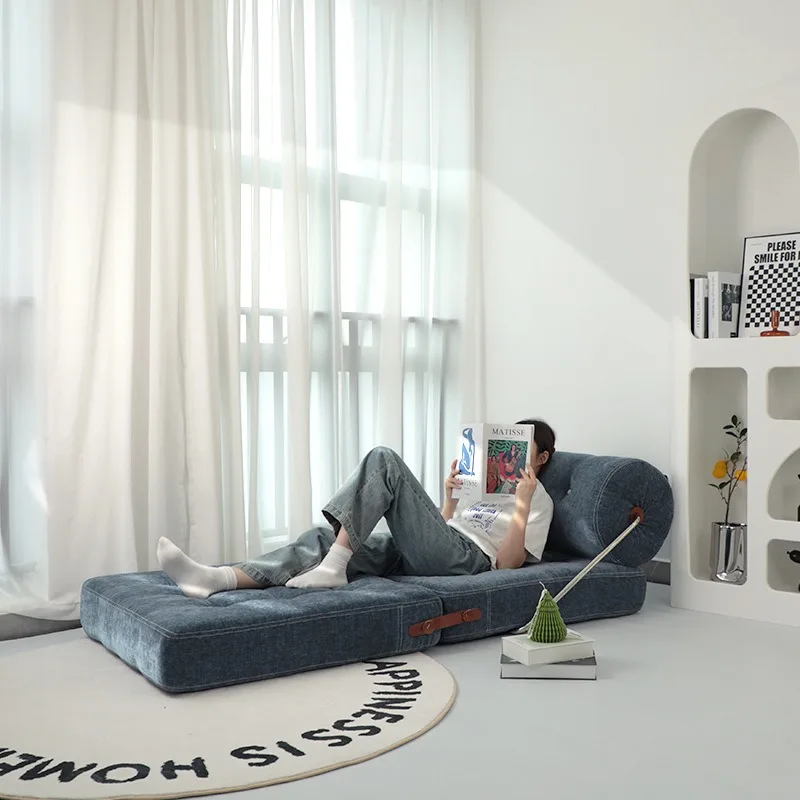 أرائك غرفة المعيشة القابلة للطي على شكل كتلة التوفو كرسي صالة فردي شيربا أريكة غرفة المعيشة سرير إبداعي فاخر وحديث ديكور بسيط