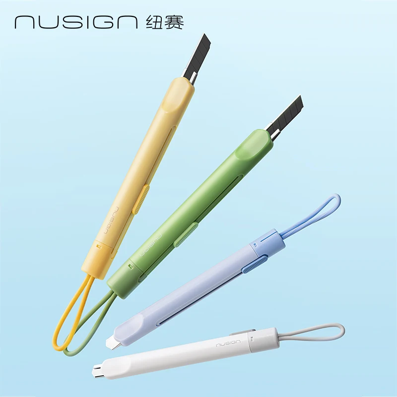 DeLi New 2-in-1 Unboxing Knife Multi Functional Portable Telescopic Knife For Student Children Lightweight Paper Cutting Knife