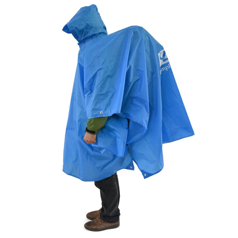 

3 in 1 Multifunction Poncho Raincoat for Men Hiking Fishing Mountaineering Rain Jacket Portable Sunshade Tarp Camping Mat Tent