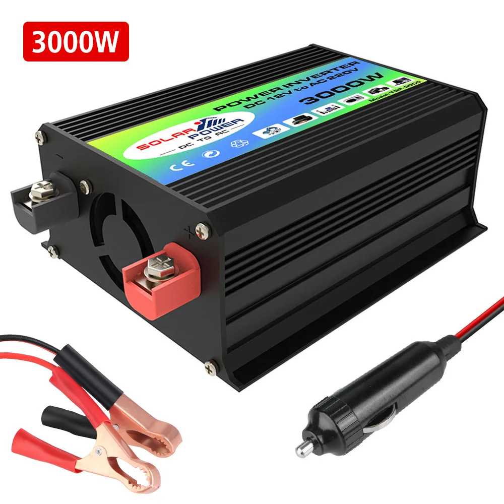 Power inverter Auto Accessories Universal 3000W Car Invertor DC 12v To 220V Vehicle-mounted Household Converter