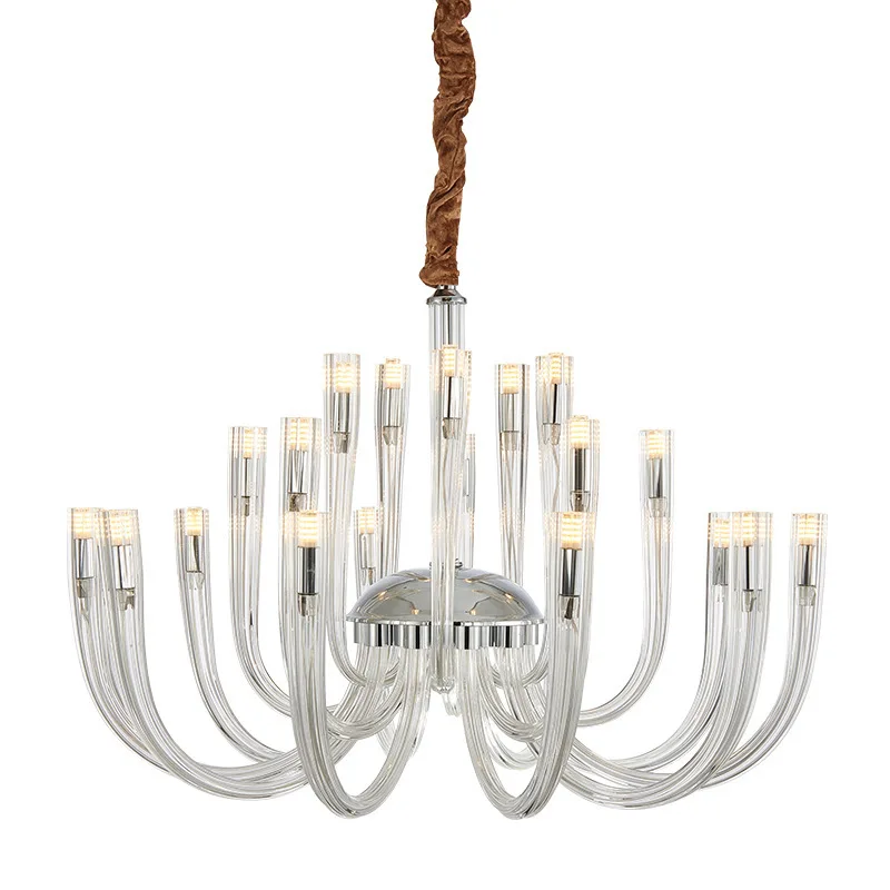 Art Designer Glass Tube Luxury Pendant Light Personalized and Creative for Living Room Bedroom Restaurant Minimalist Chandeliers