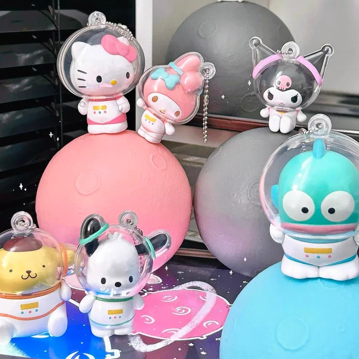 

Sanrio Hello Kitty Kuromi Candy Planet Series, собранная фигурка, косплей, космонавт, детская игрушка, орнамент, подвеска на рюкзак, подарок
