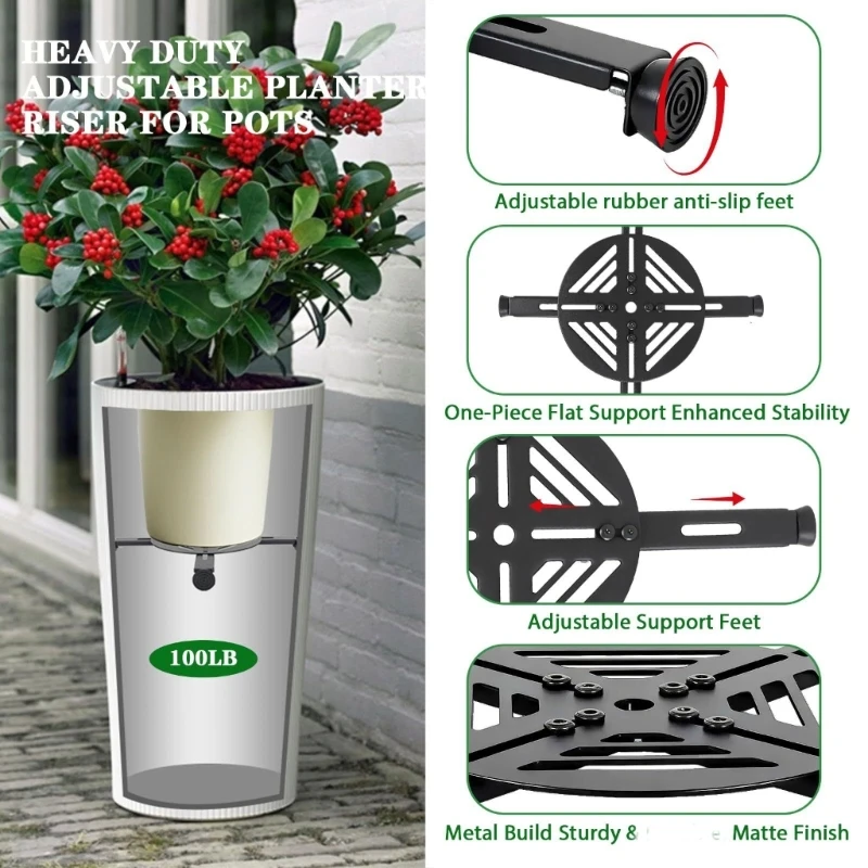 N5KC Four-Arm Inner Pot Insert Stand with Padded Contact Pads for Pots