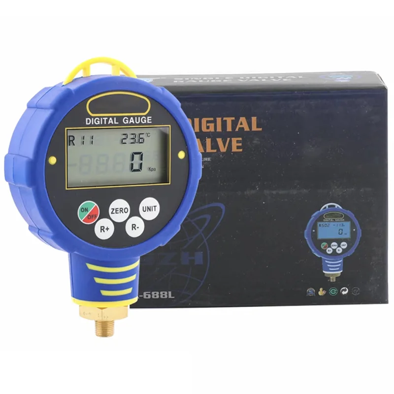 

Pressure vacuum gauge measurement 688l portable adjustable digital display refrigeration air conditioning tube pressure gauge