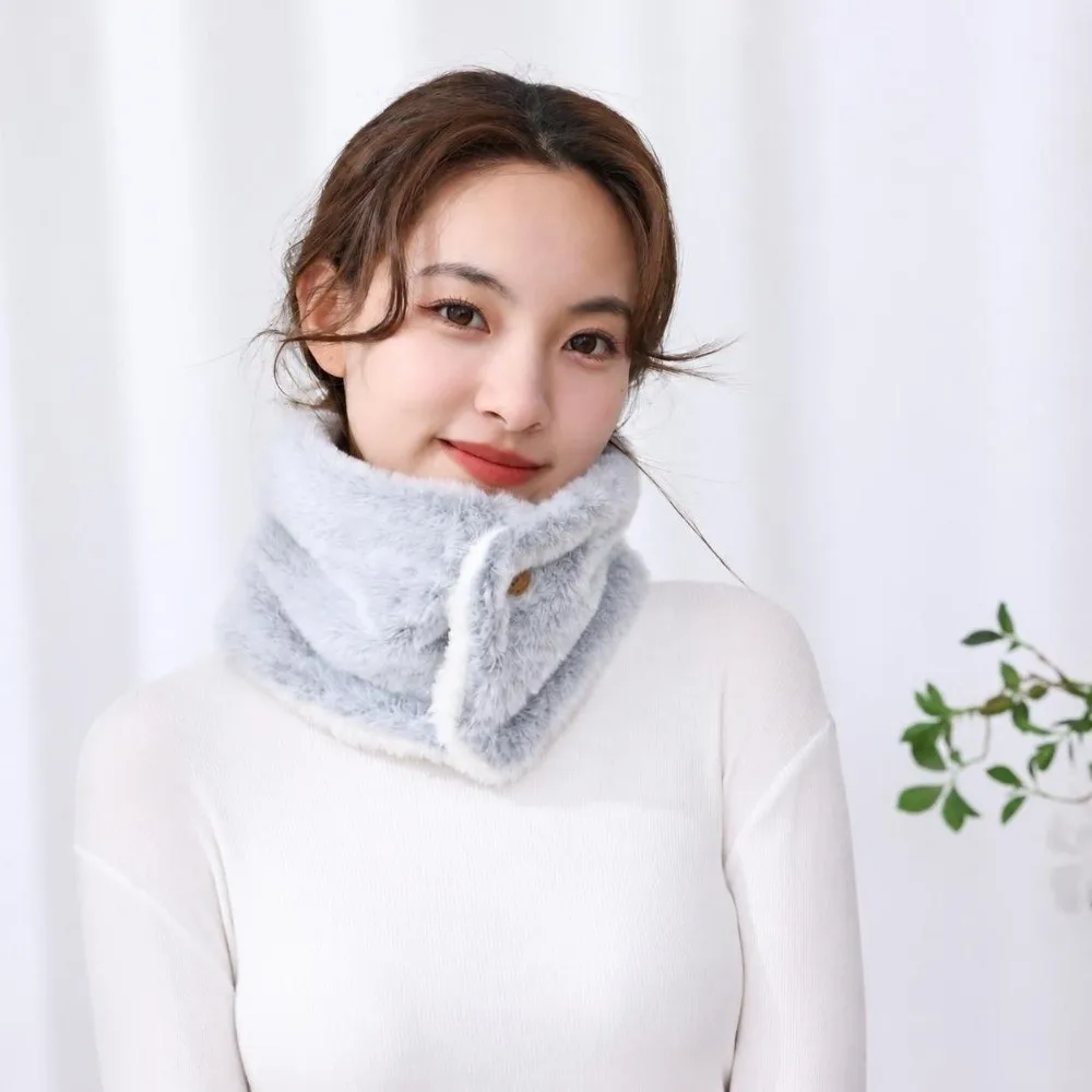 New Double-Layer Faux Fur Scarves hickening Soft Circle Scarf Warm Solid Color Ring Scarves Women