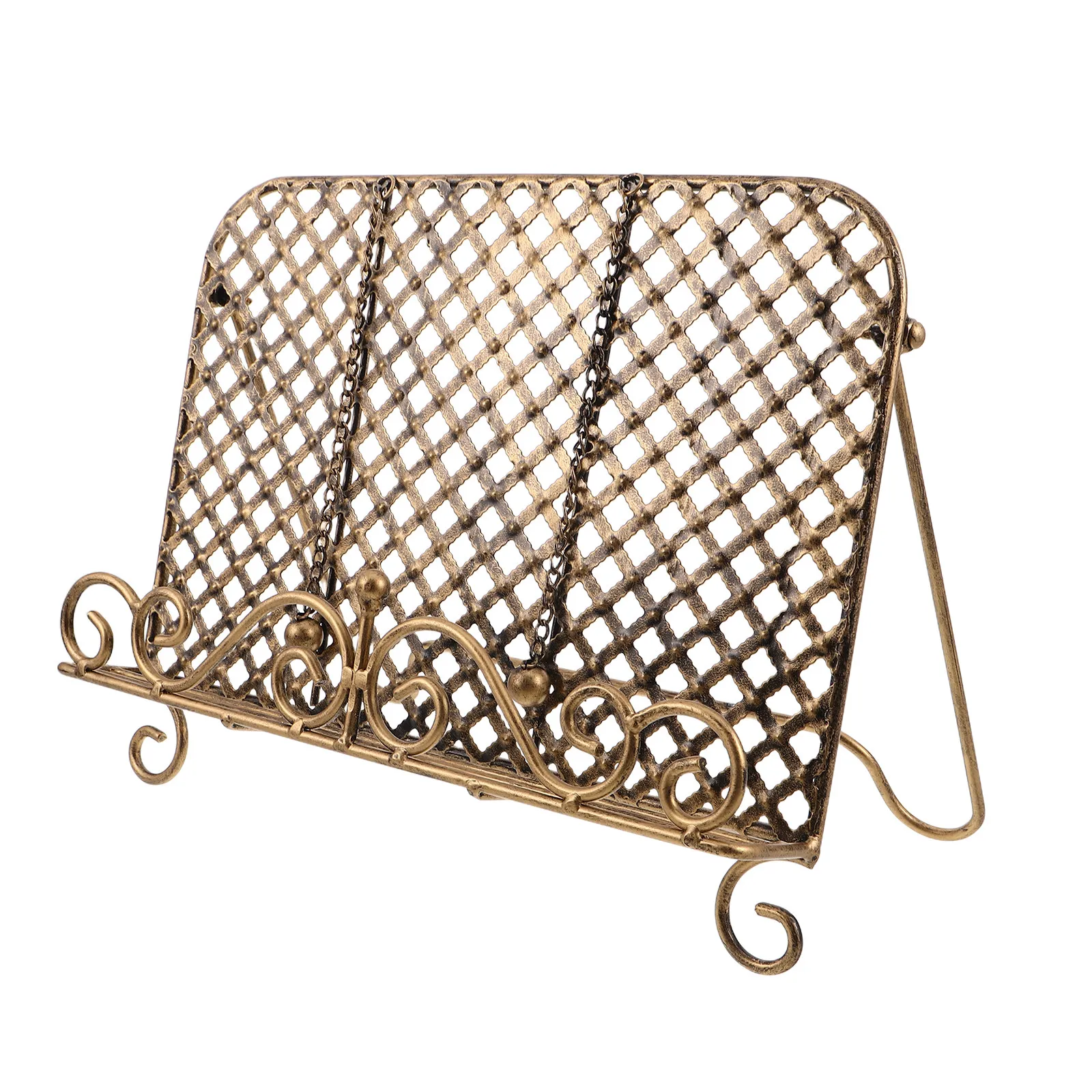 cookbook-stand-kitchen-counter-metal-heavy-duty-foldable-recipe-book-holder-iron-reading-rack-vintage-home-decor