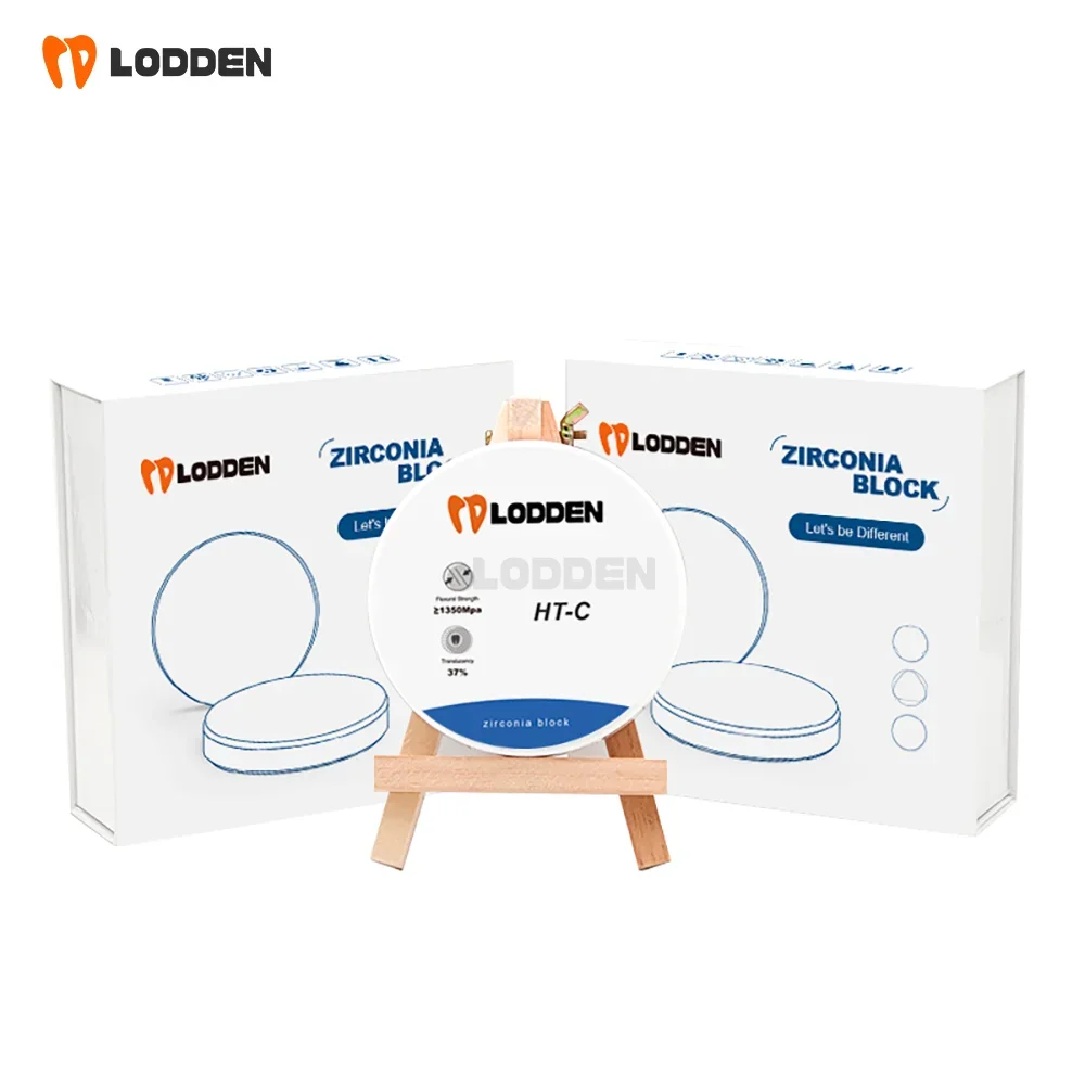 Lodden 98mm HT Zirconia Block Color Zirconium Disc for CAM CDM 37% Transparency 1350 High Strength Dental Material
