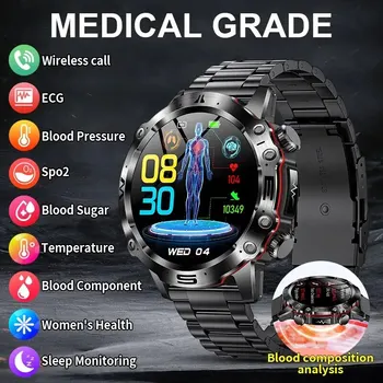 ECG ECG Smartwatch Men AMOLED Display Bluetooth Call Outdoor Sports Watches Temperature Monitoring Health Smart Watch for Man