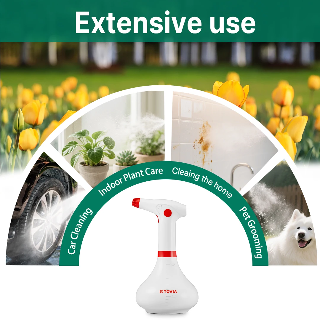 

T TOVIA Plant Mister Spray Bottle for Plants, 1L Electric Garden Sprayer with Adjustable Nozzle, Gardening & Fertilizing