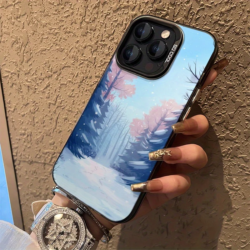 Forest landscape phone case for iPhone 17 16 15 14 13 12 11 Pro/ Max/Plus shock-proof rear cover anti-fingerprint