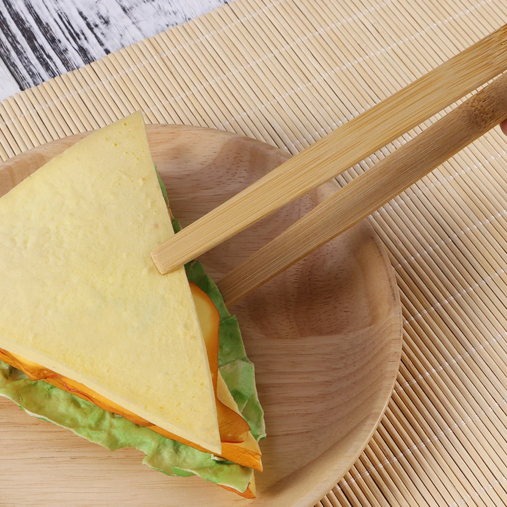 

2pcs Bamboo Kitchen Tongs Heat Resistant Cooking Utensils Food Clips For Baking BBQ Machine Accessories