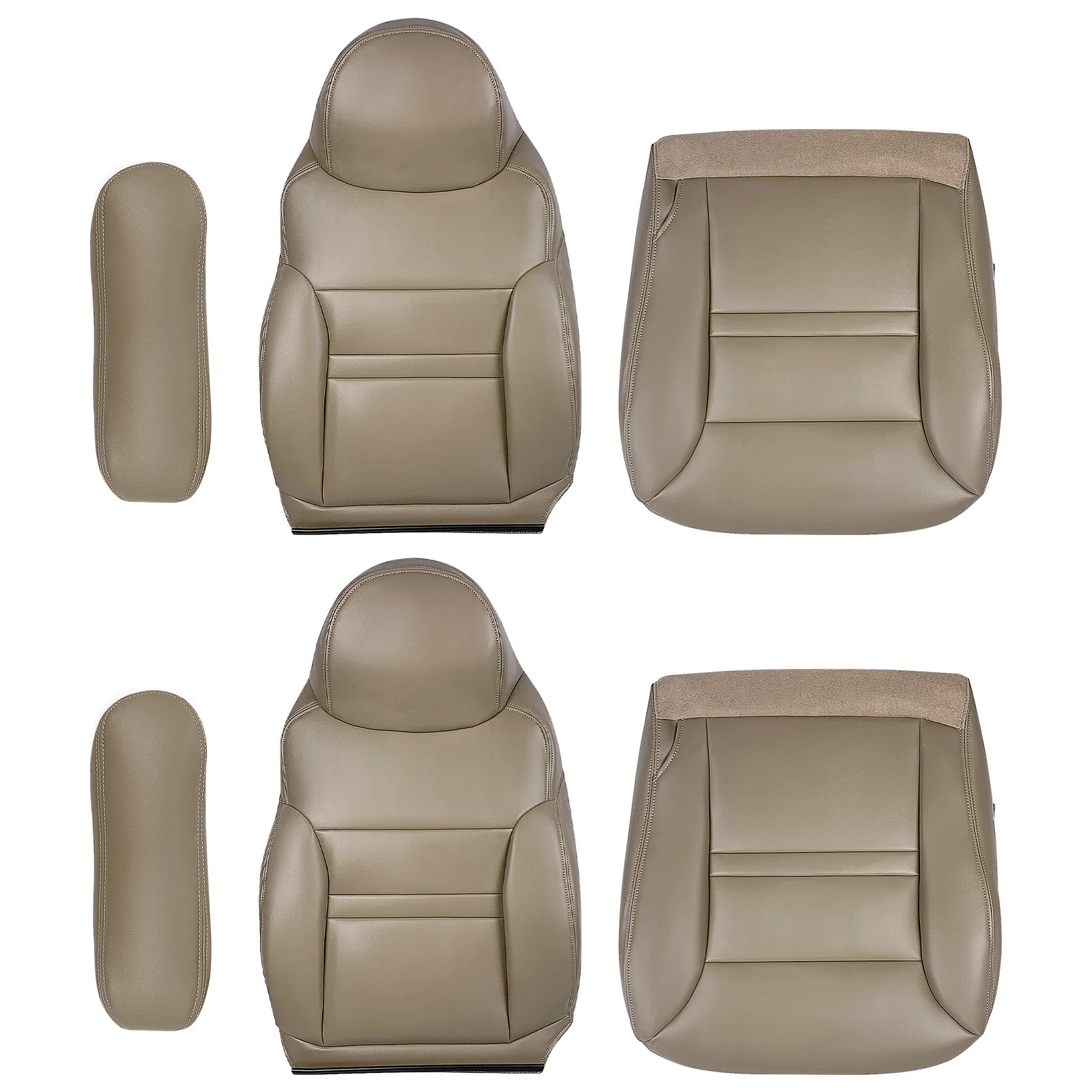 Driver Passenger Bottom Top Leather Seat Cover Fit For Ford Excursion Limited XLT 2000-2001