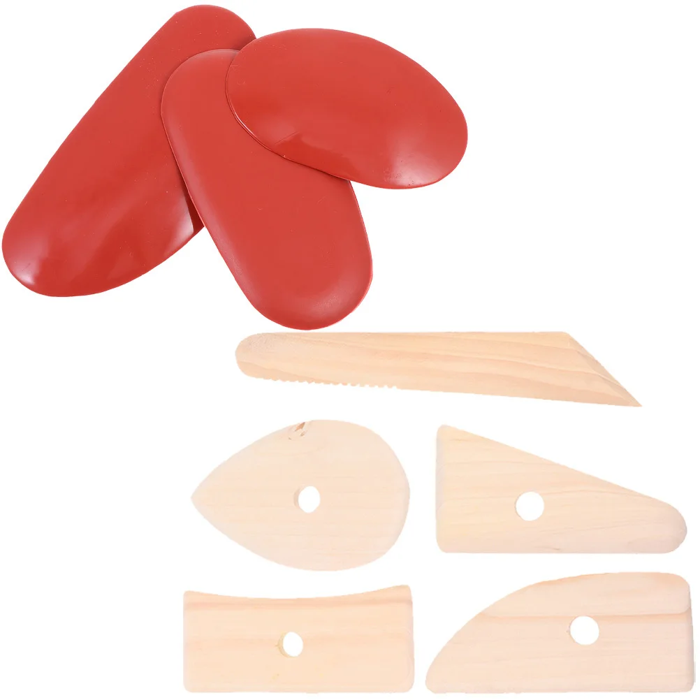 

1Set Multifunctional Polymer Clay Tool Set for Shaping Scraping Brushing Pottery Sculpture Shaper Clay Scraper