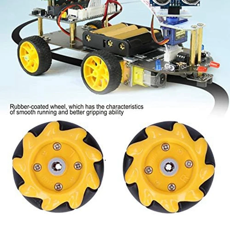 Rueda Mecanum, rueda omnidireccional de 48Mm, accesorios para coche Robot inteligente, componentes de juguete DIY, accesorios de repuesto