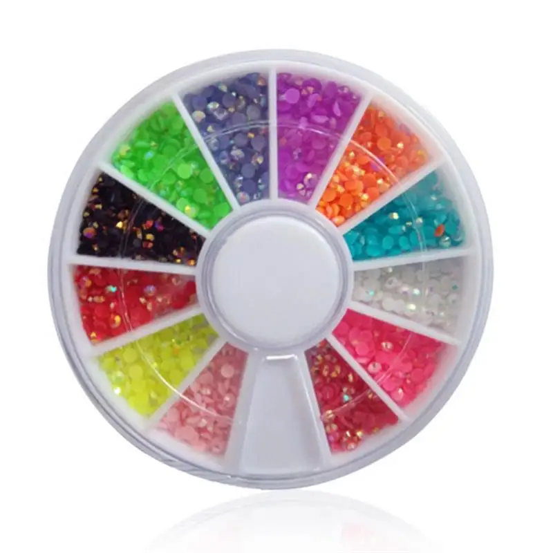 DIY Nail Art Wheel Tips Kristall Glitzer Strass 3D Nail Art Dekoration Weiß AB Farbe Acryl Diamant Bohrer
