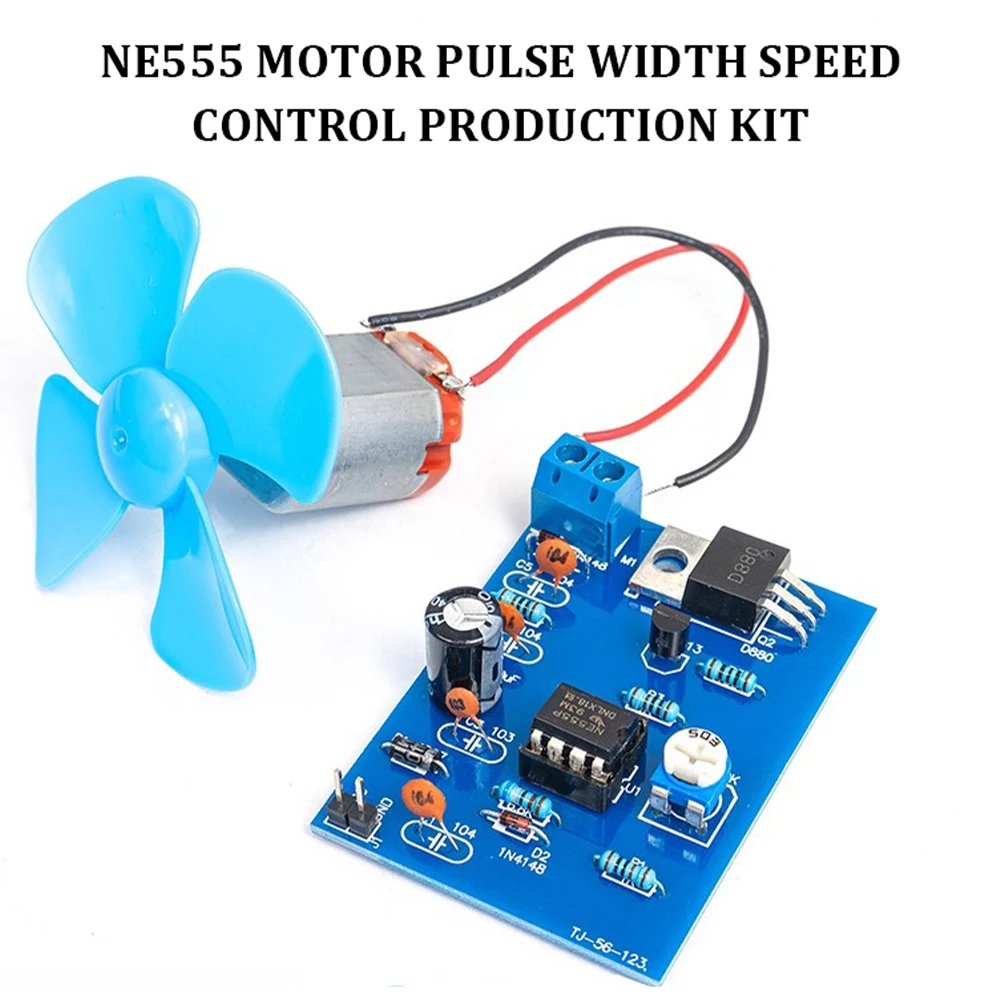 DIY NE555 Motor Fan Pulse Width Speed Control Module Kit with Battery Box Soldering Electronic Project Kit DC 4.5V