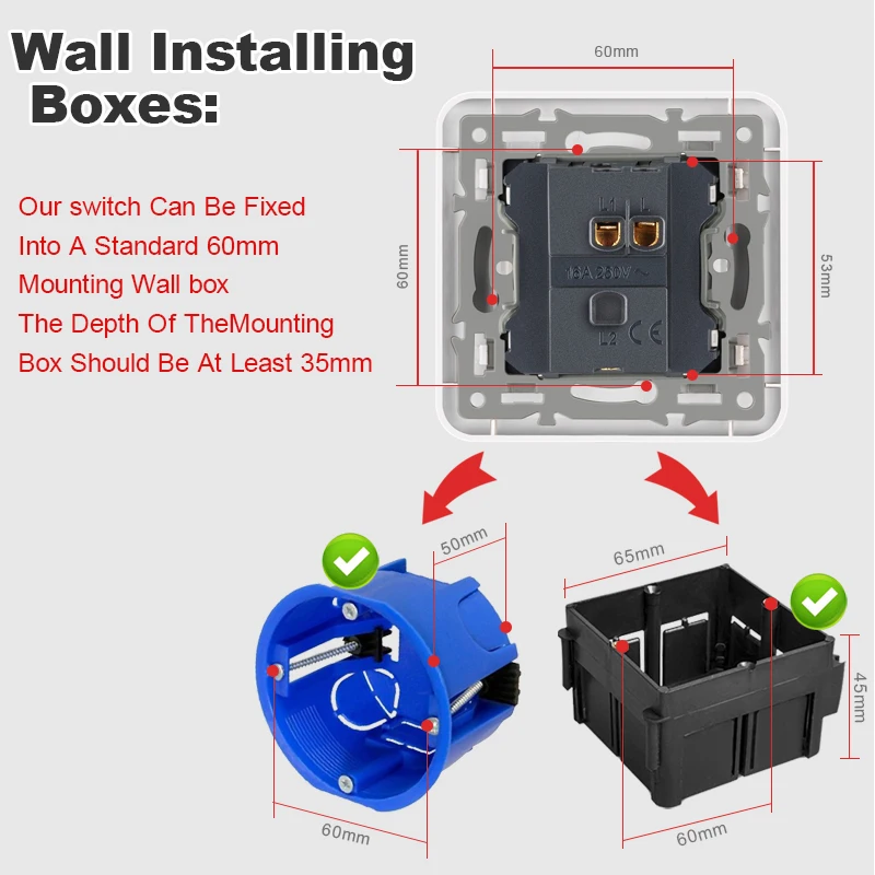 Novski - 1 Gang 1/2 /3Way Stair Switch, Flame retardant Plastic panel, Rocker Light Switch, On / Off Switch, Toggle Wall Switch