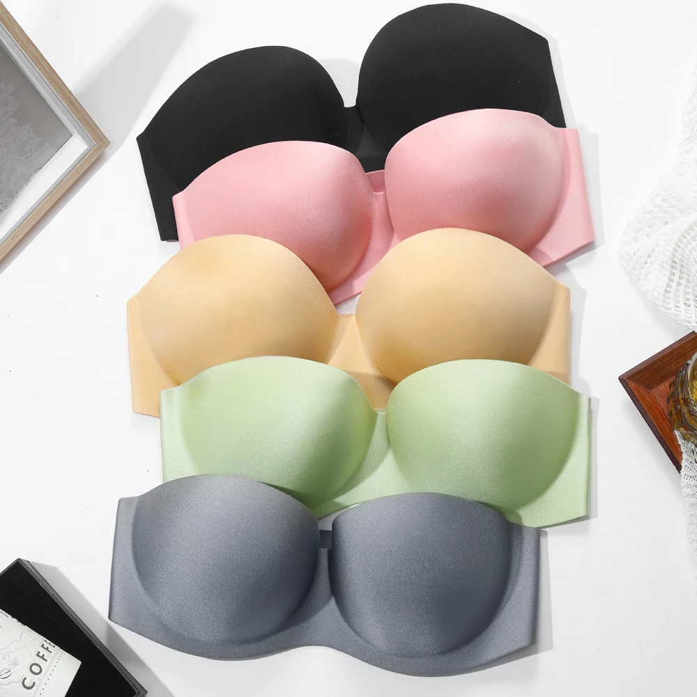 Strapless Candy Bras Underwear Women Seamless Push Up Invisible Bralette Lingerie Sexy Solid Color Beauty Back Bra Underwear