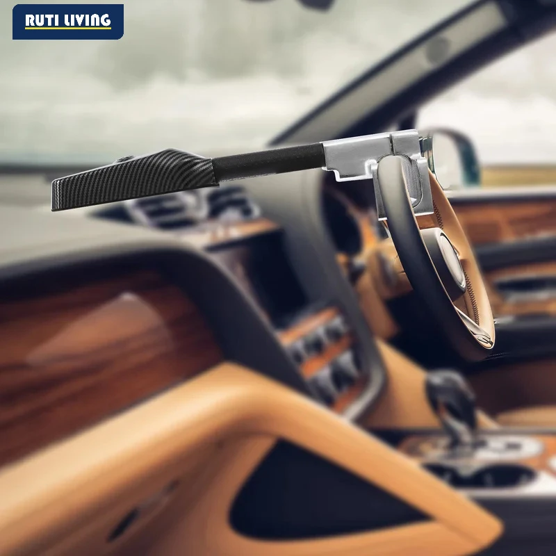 Universal Car Steering Wheel Lock Anti-theft Van Security Rotary Steering Heavy Duty Enhance Carbon