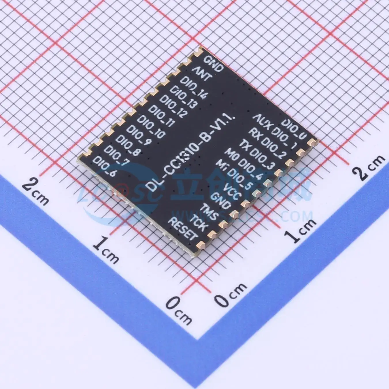 2pcs DL-CC1310-B-433 SMD transceiver 433MHz FSK RF Wireless Communication Module for Smart Home System