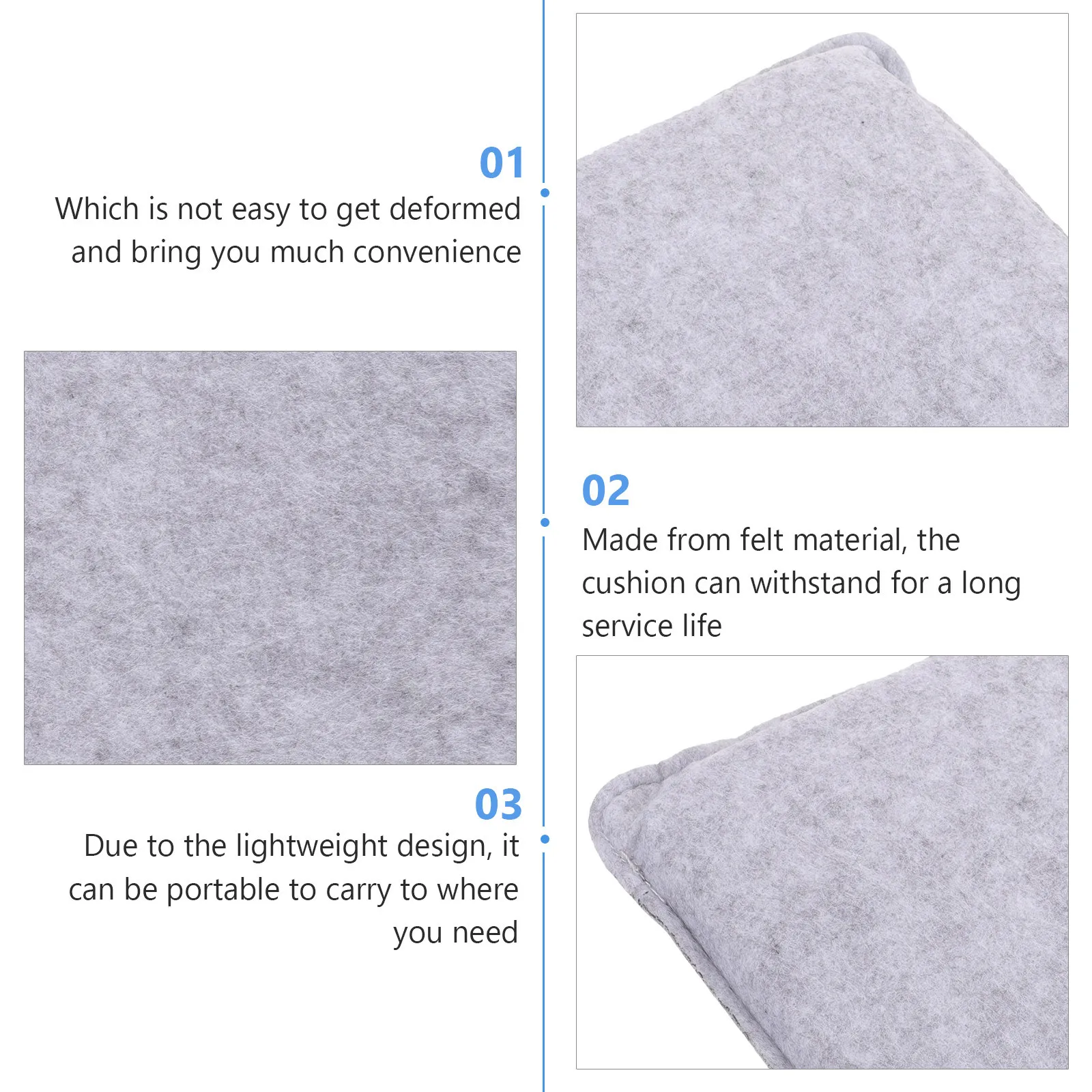 وسادة مقعد من مادة اللباد الرقيقة المحمولة العالمية لتناول الطعام في المكتب وسادة مقعد للوقاية من الصحة