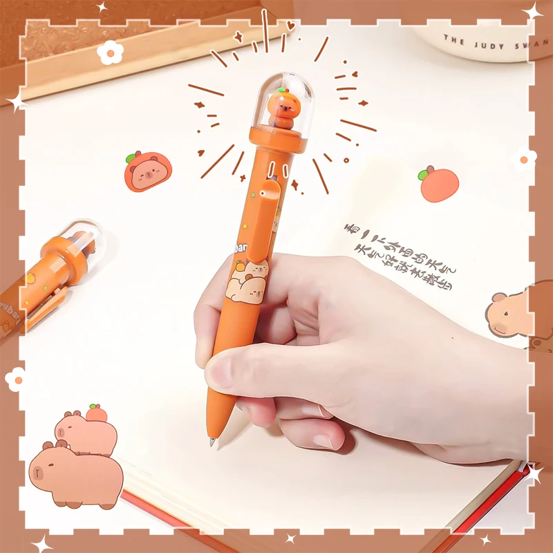 Aesthetic Kawaii stationery items back to school acsesories gel pens Ballpoint pens cute capybara Elegant pens cute things